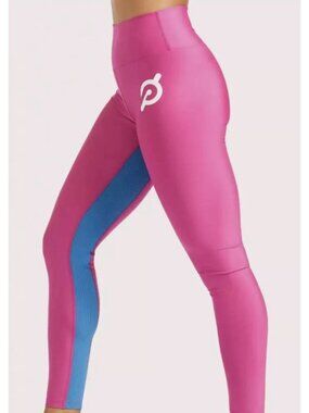 NWT Peloton Show Up Rib Leggings Womens Size Small Pink & Blue $98